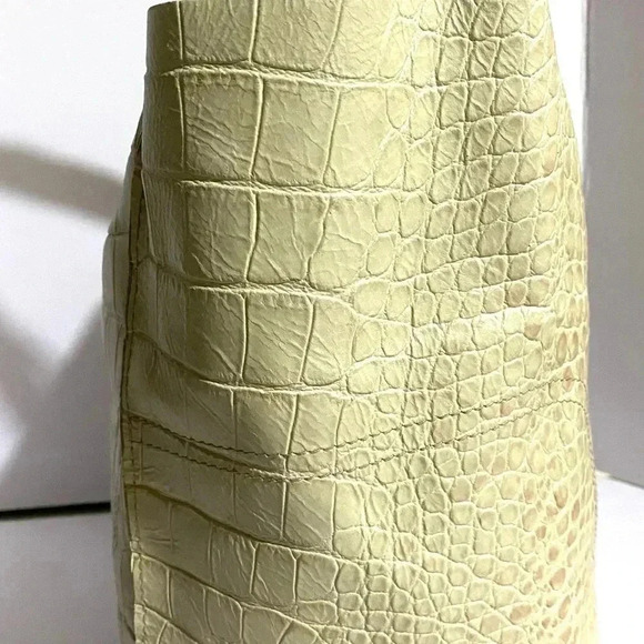 Furla beige embossed leather satchel handbag - Picture 13 of 13